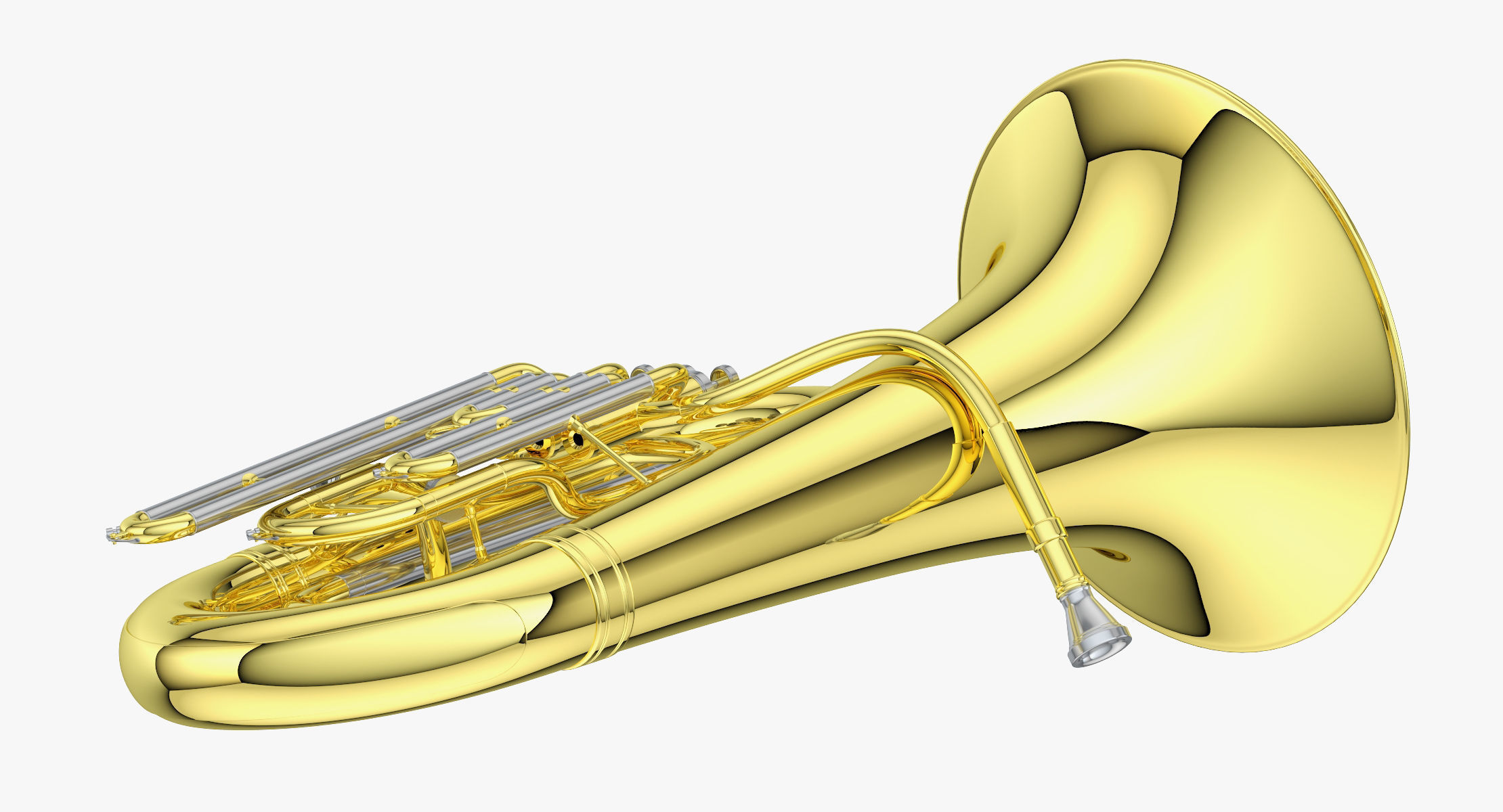 Tubas brass instrument 3D model_2
