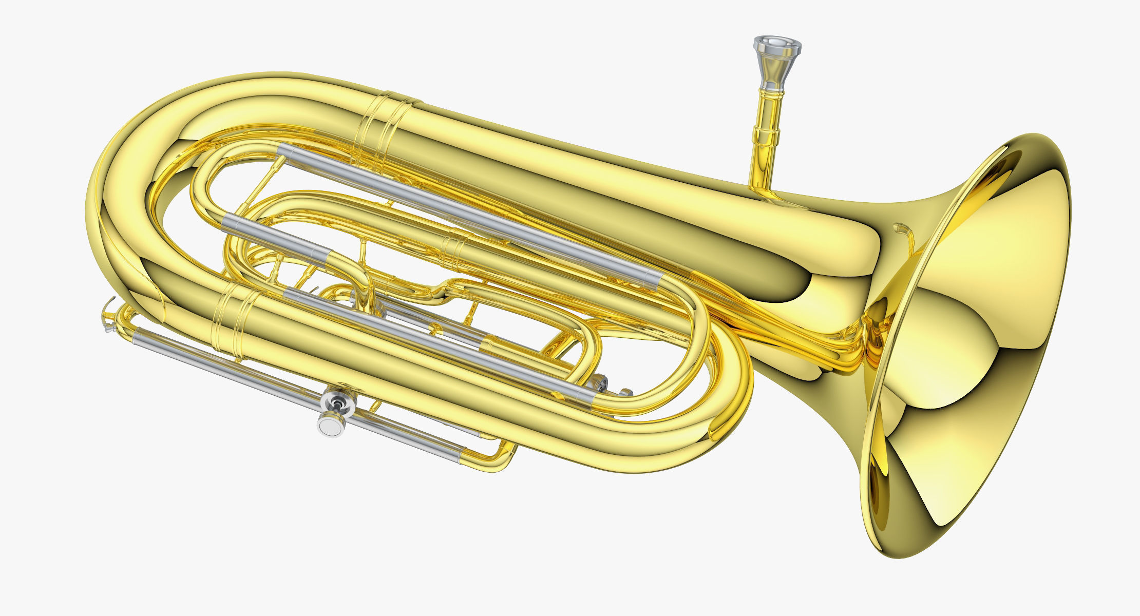 Tubas brass instrument 3D model_3
