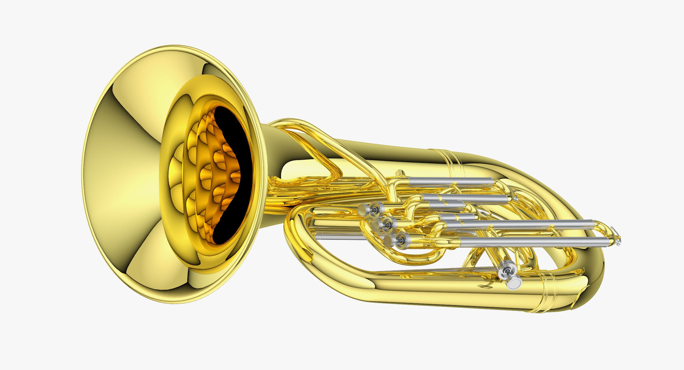 Tubas brass instrument 3D model_4