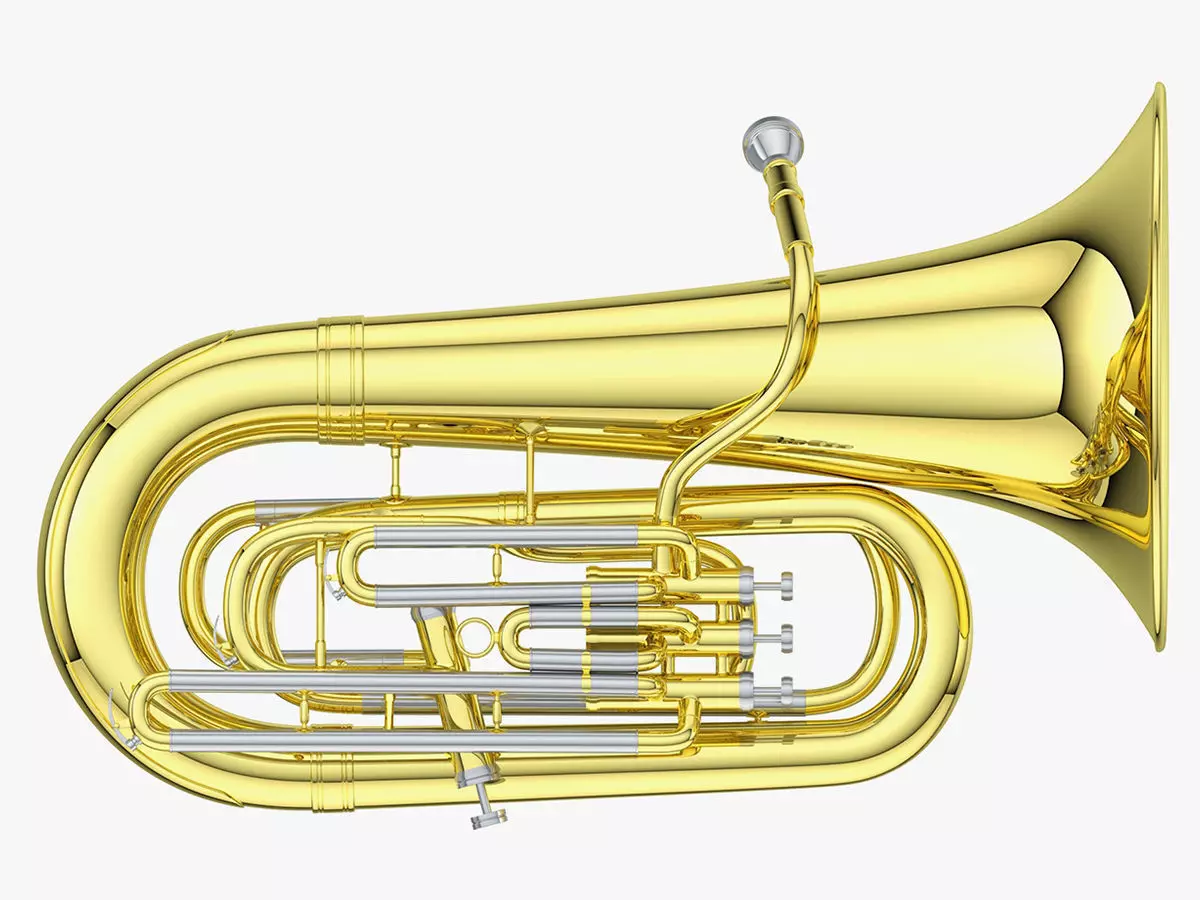 Tubas brass instrument 3D model_0