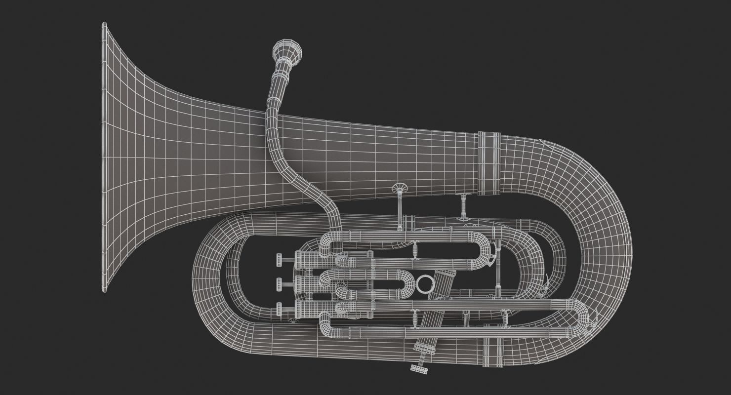 Tubas brass instrument 3D model_9