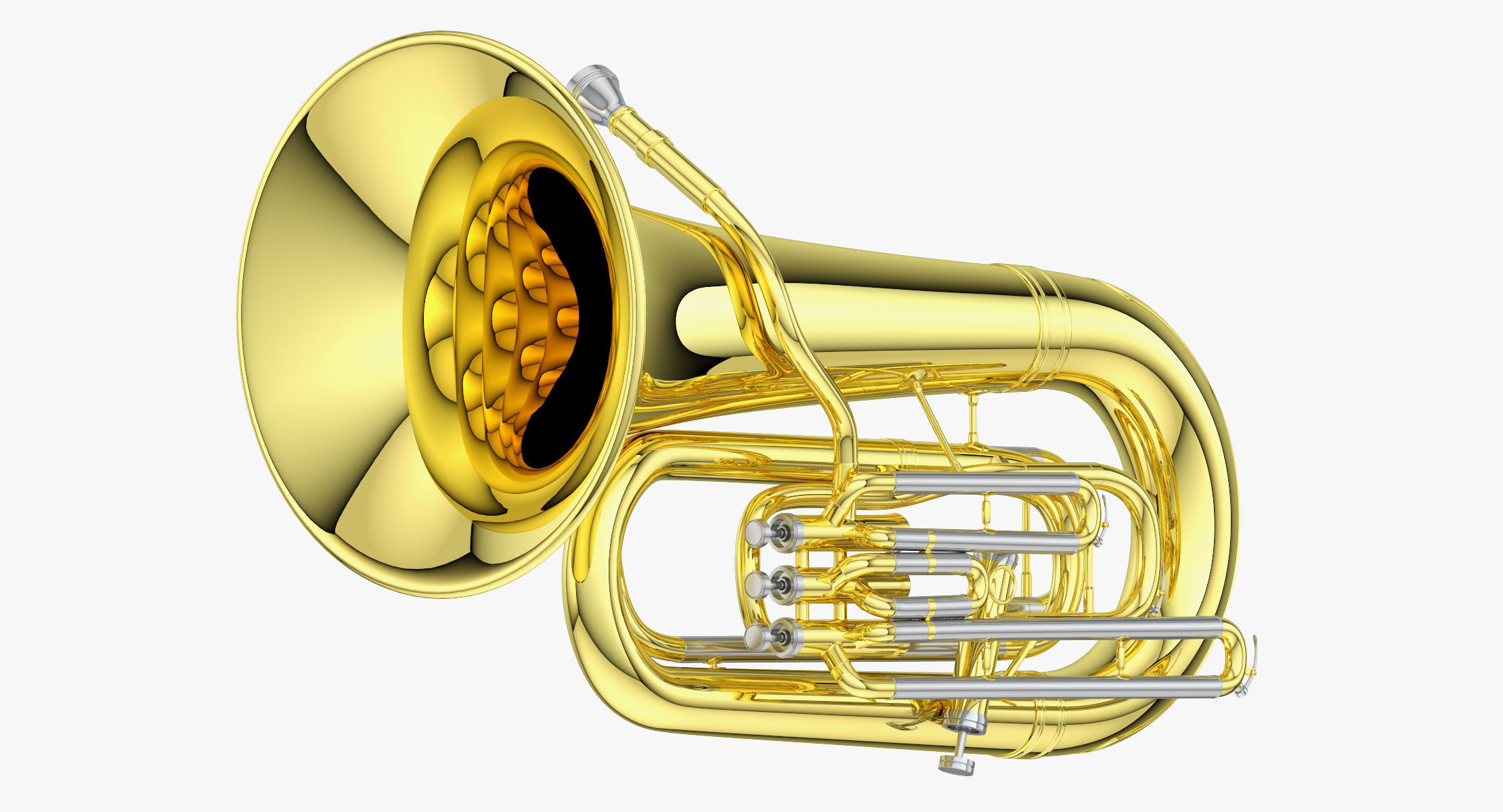 Tubas brass instrument 3D model_5