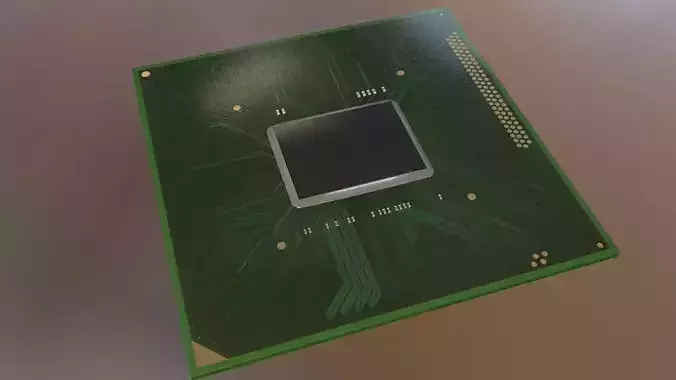 Processor computer chip 3D model