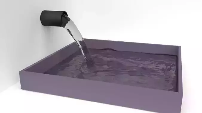 Flowing water to the container 3D model