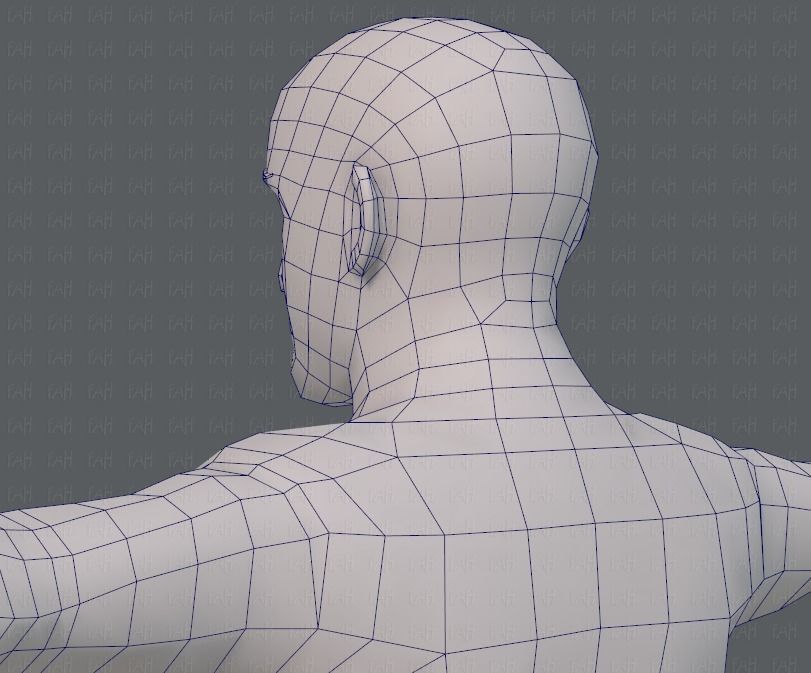 Base mesh man character V10 Low-poly 3D model_30