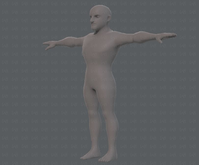 Base mesh man character V10 Low-poly 3D model_8