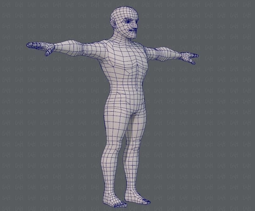 Base mesh man character V10 Low-poly 3D model_10
