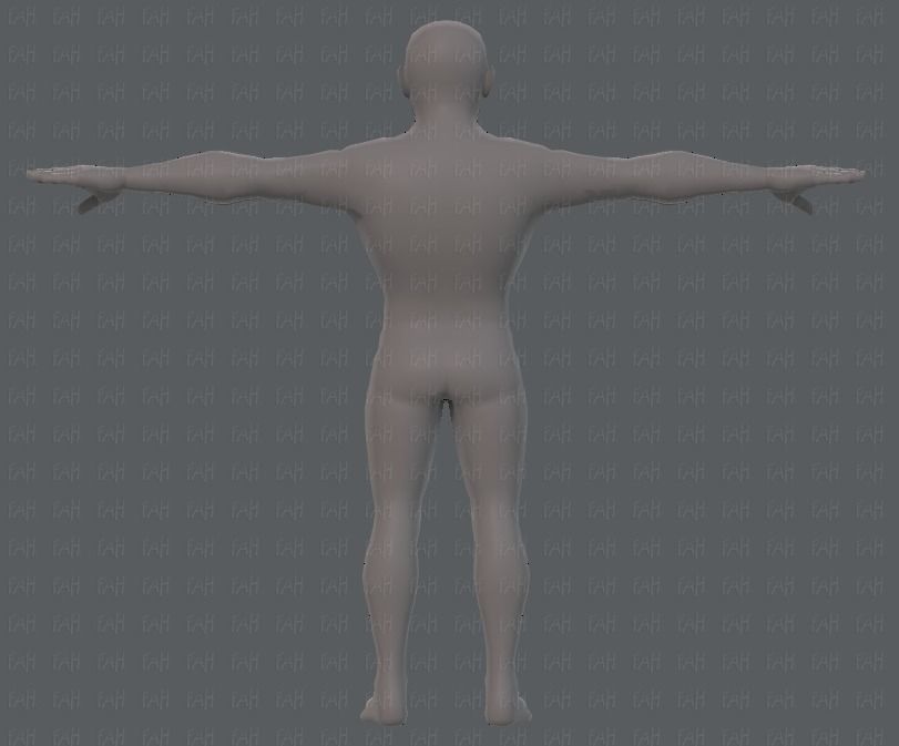 Base mesh man character V10 Low-poly 3D model_5