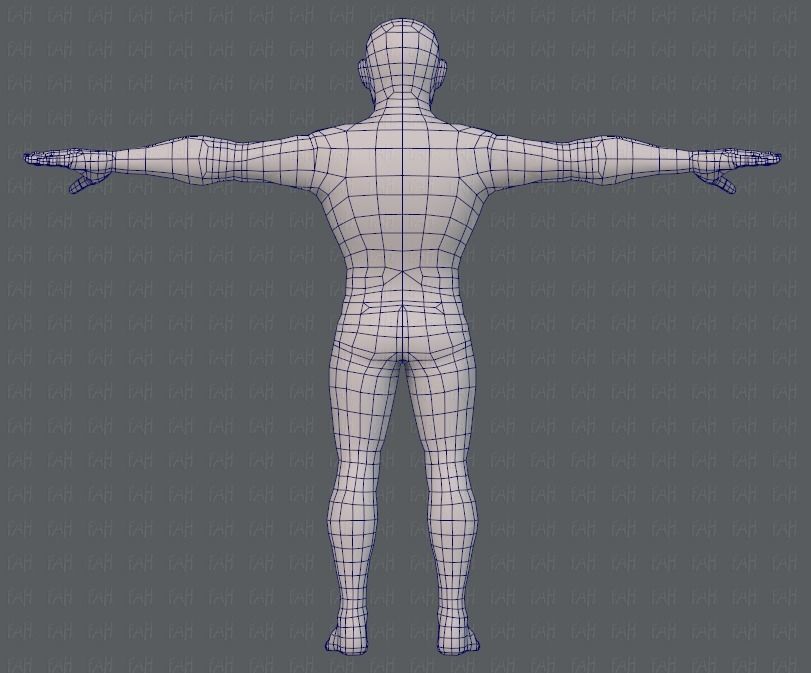 Base mesh man character V10 Low-poly 3D model_13