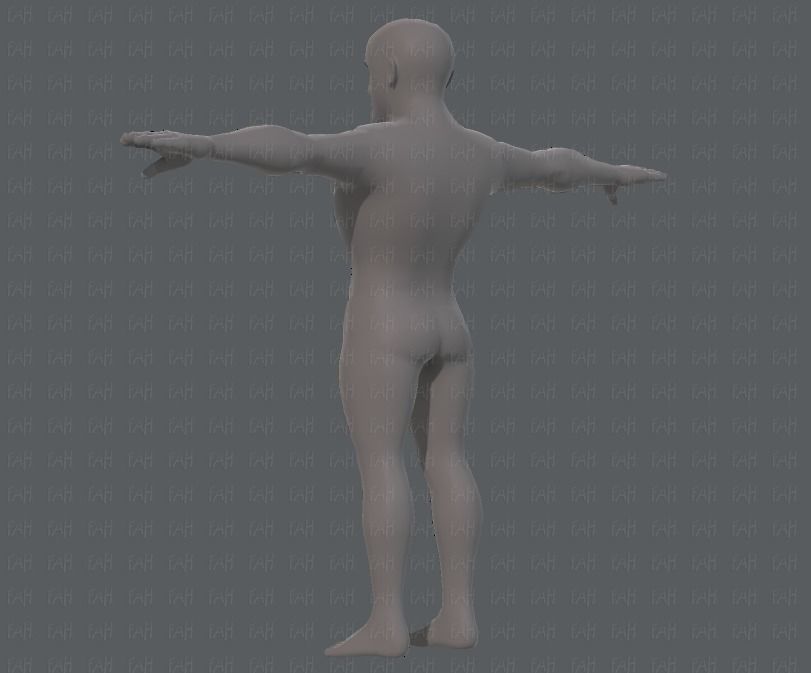 Base mesh man character V10 Low-poly 3D model_6