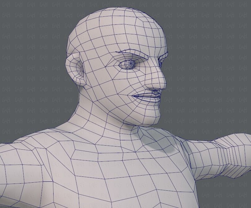 Base mesh man character V10 Low-poly 3D model_26