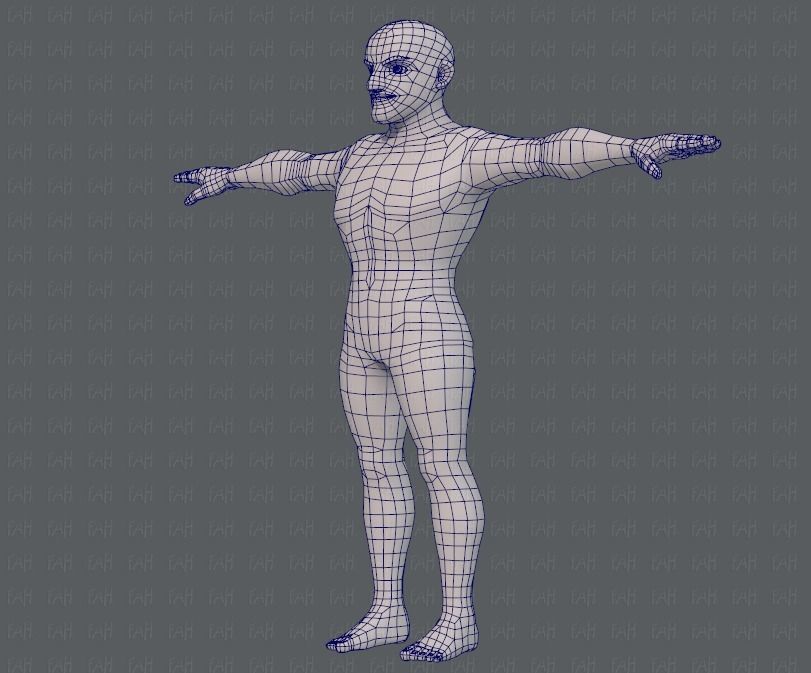 Base mesh man character V10 Low-poly 3D model_16