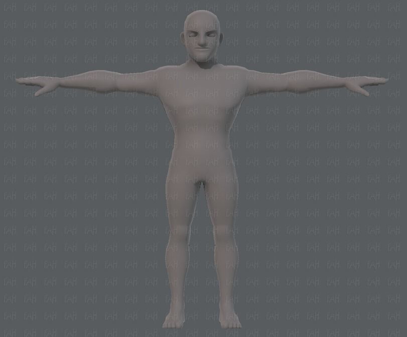 Base mesh man character V10 Low-poly 3D model_1