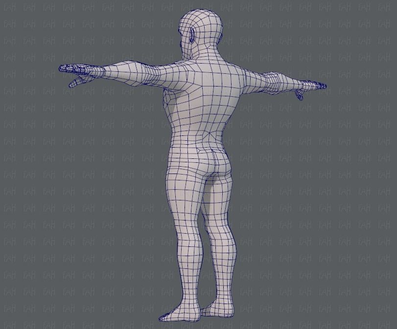 Base mesh man character V10 Low-poly 3D model_14