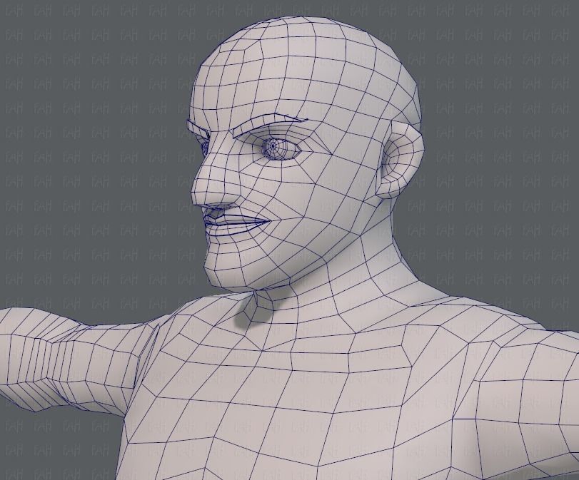 Base mesh man character V10 Low-poly 3D model_32
