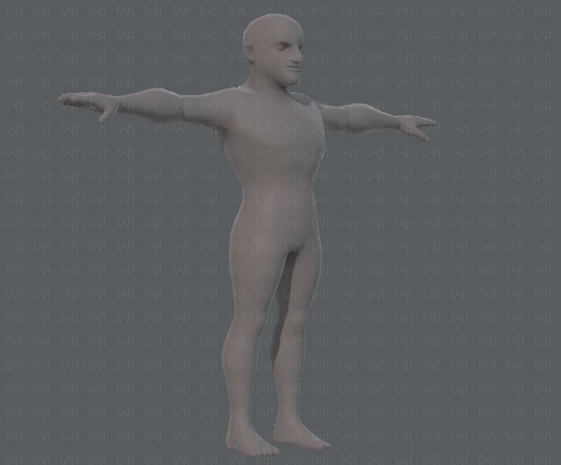 Base mesh man character V10 Low-poly 3D model_2