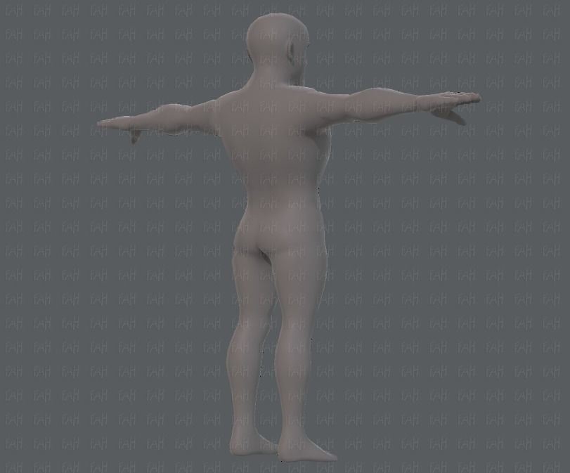 Base mesh man character V10 Low-poly 3D model_4