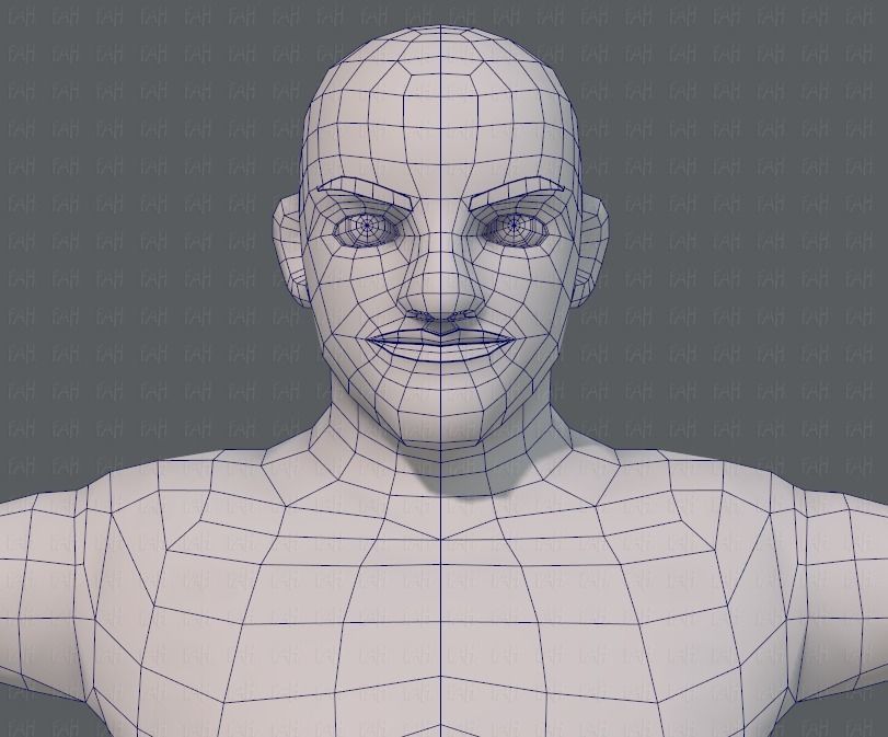 Base mesh man character V10 Low-poly 3D model_25