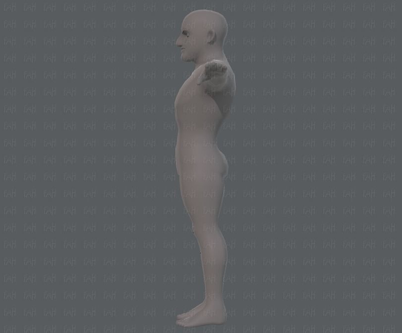 Base mesh man character V10 Low-poly 3D model_7