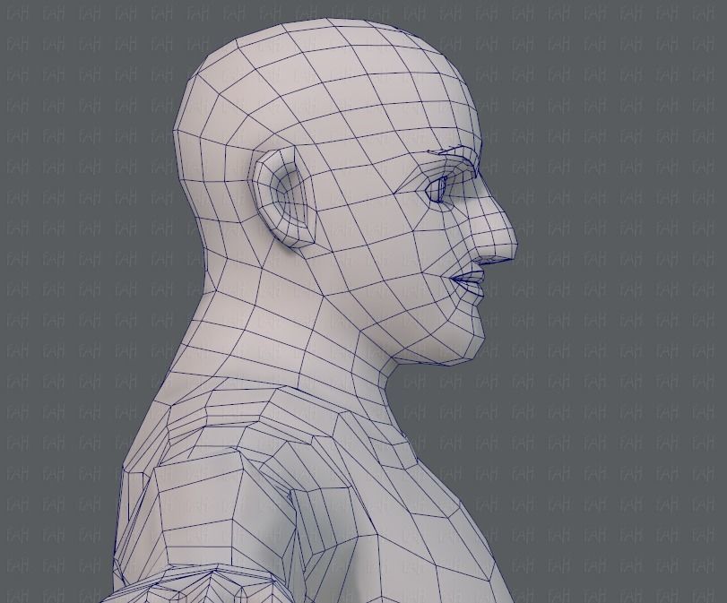 Base mesh man character V10 Low-poly 3D model_27