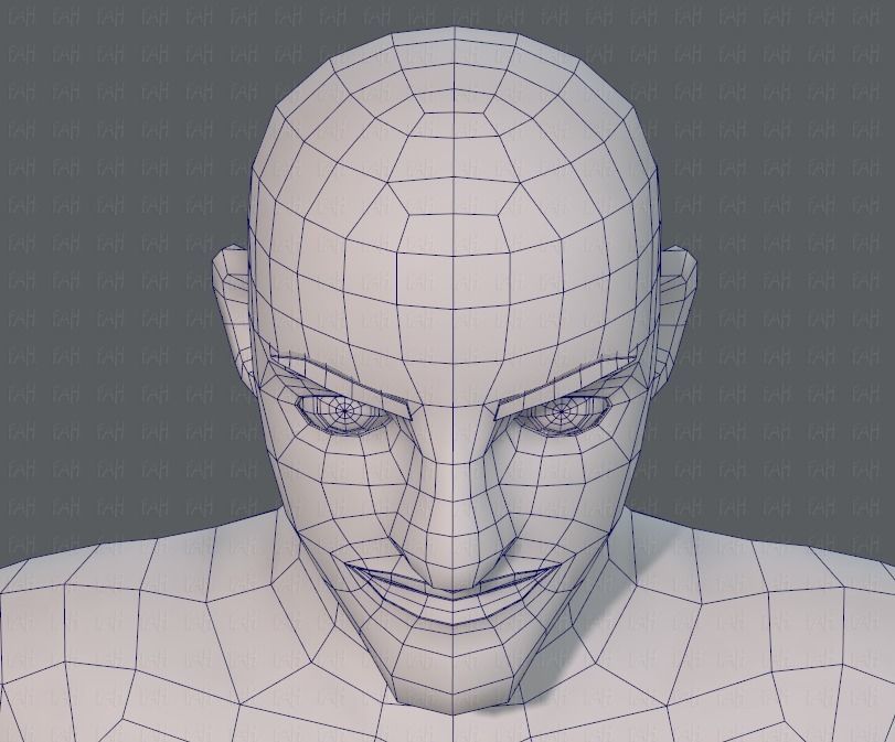 Base mesh man character V10 Low-poly 3D model_44