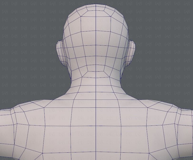 Base mesh man character V10 Low-poly 3D model_29