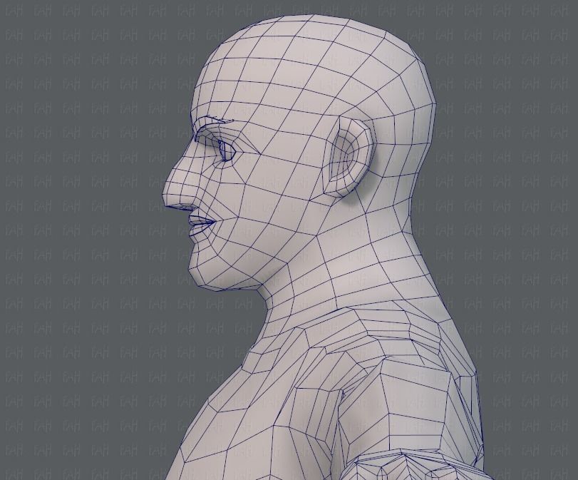 Base mesh man character V10 Low-poly 3D model_31