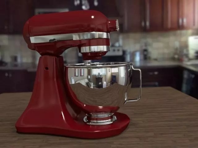 blender kitchenaid mixer on table 3D model_0