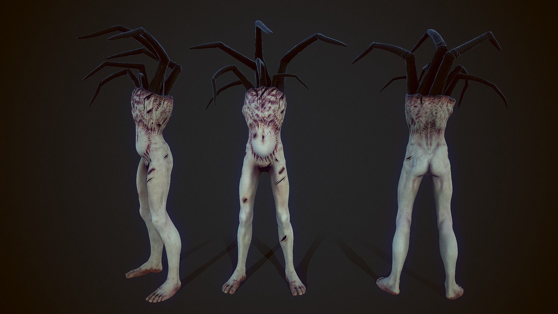 Creepy Spider Creature Low-poly 3D model_3