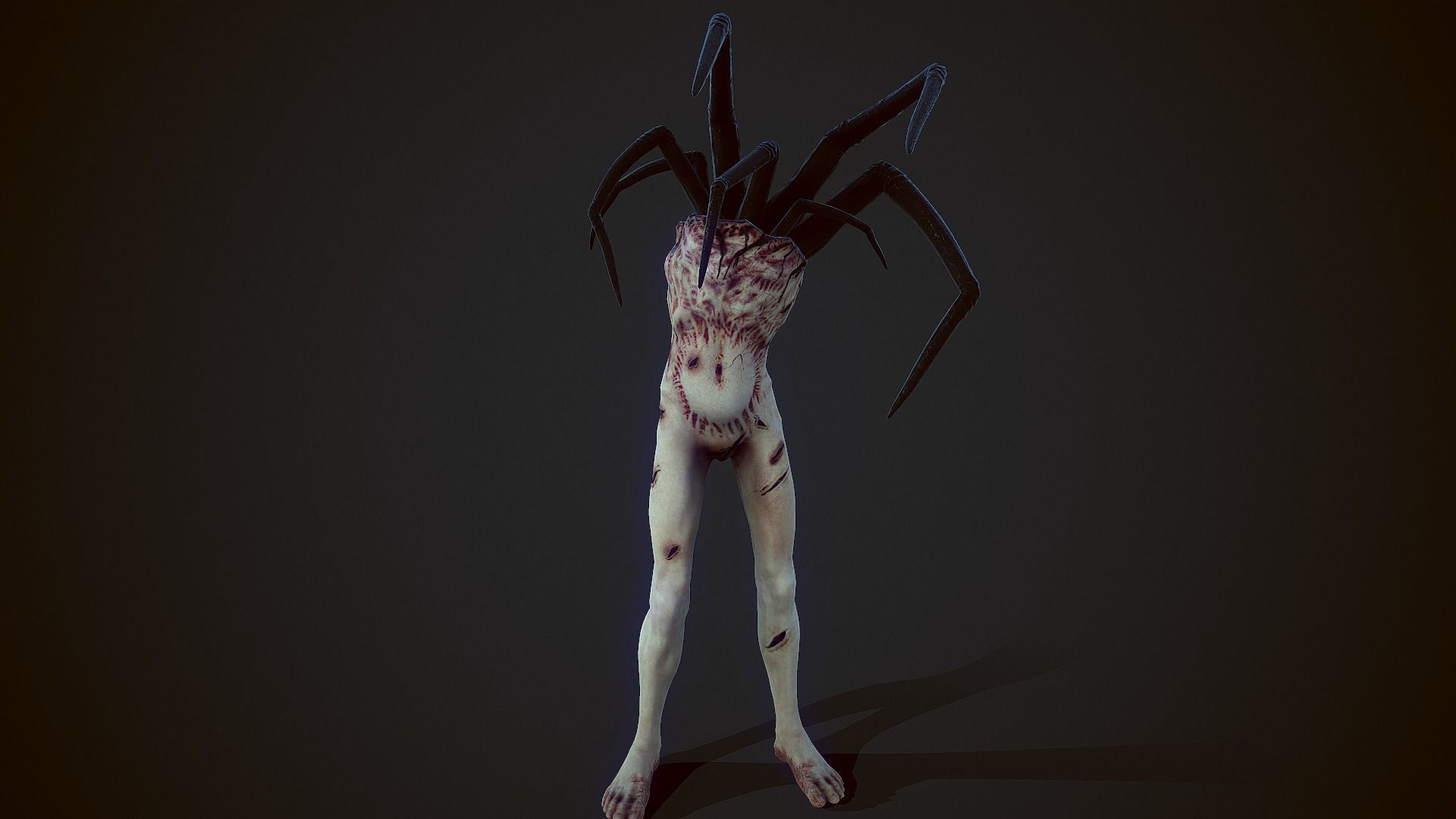 Creepy Spider Creature Low-poly 3D model_2