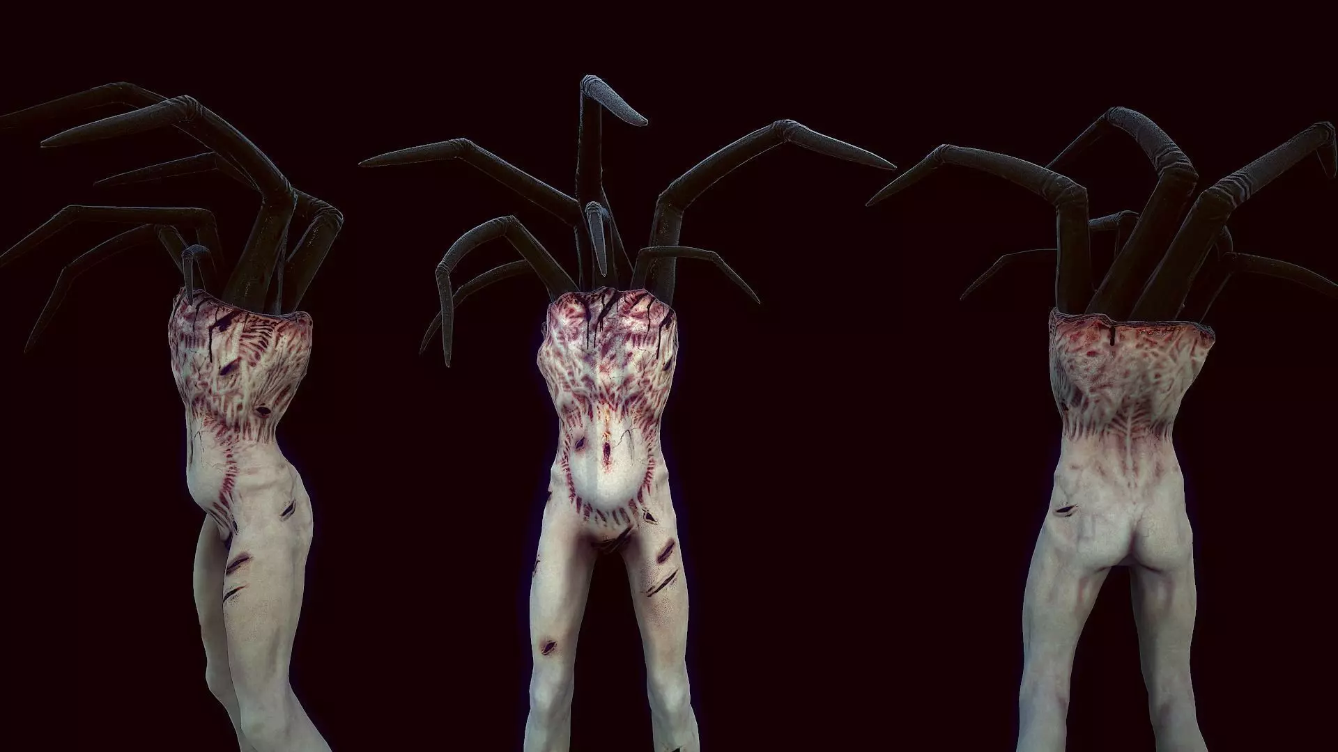 Creepy Spider Creature Low-poly 3D model_0