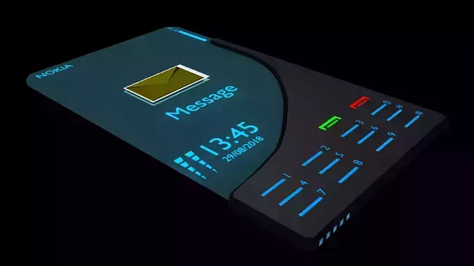 Smartphone futuristic phone with lights