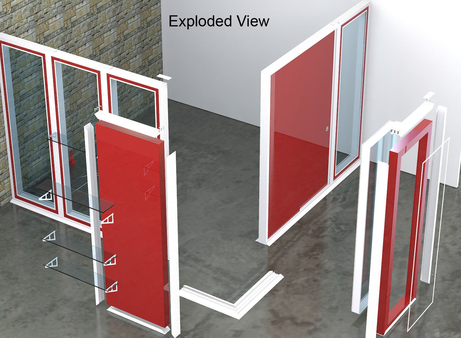 gcoffice grab bar booth Free 3D model_1
