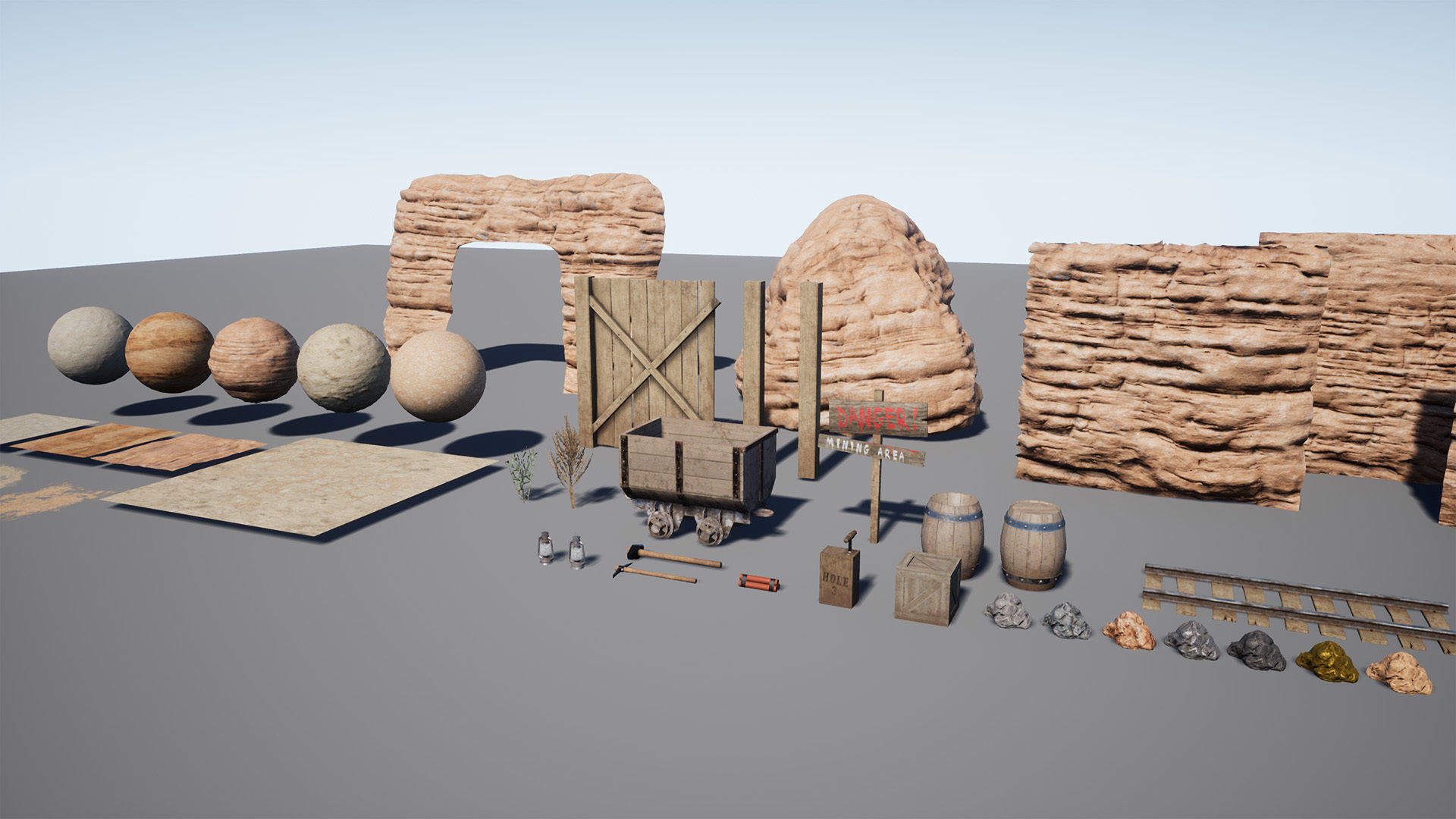 Desert Mining Props Low-poly 3D model_3