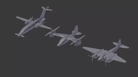 plaines group of planes Free 3D model