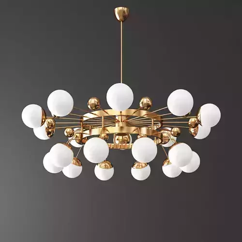 Lustre cercle rond en bronze italien