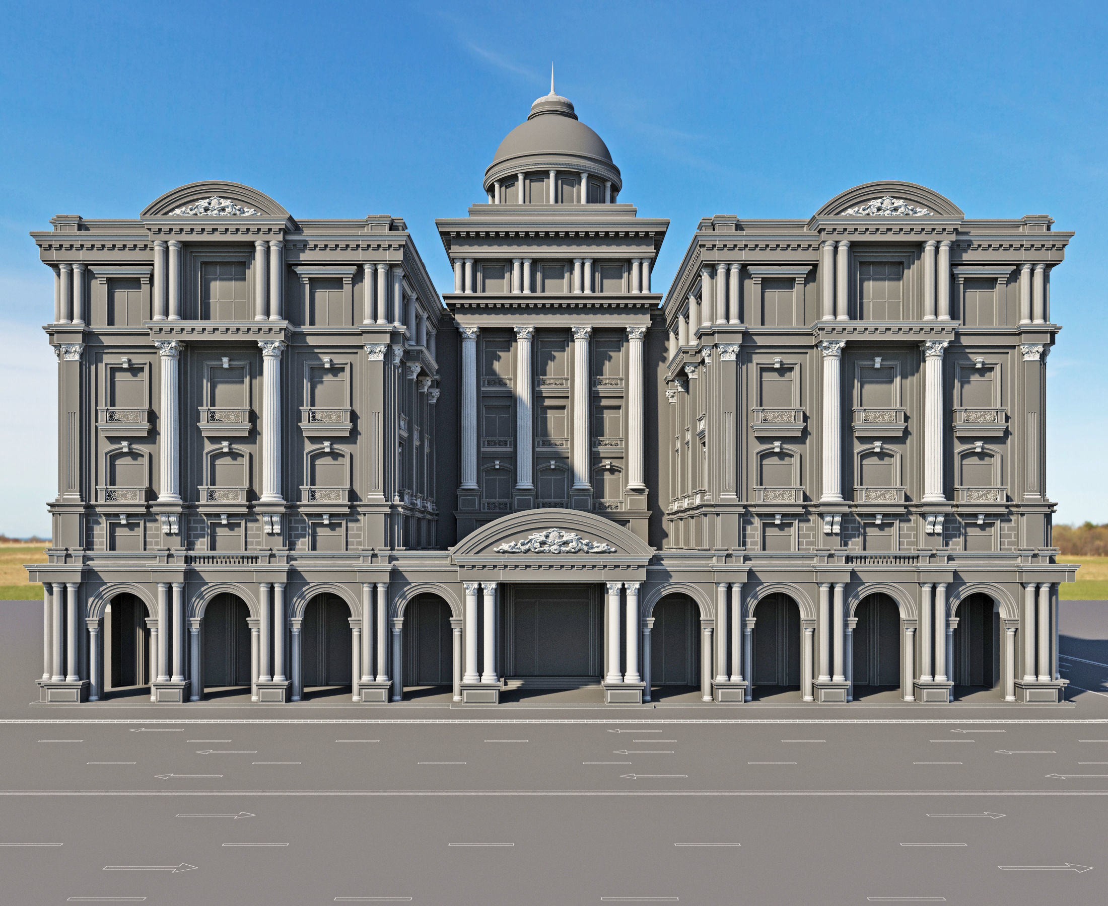 Commercial building 2 3D model_4