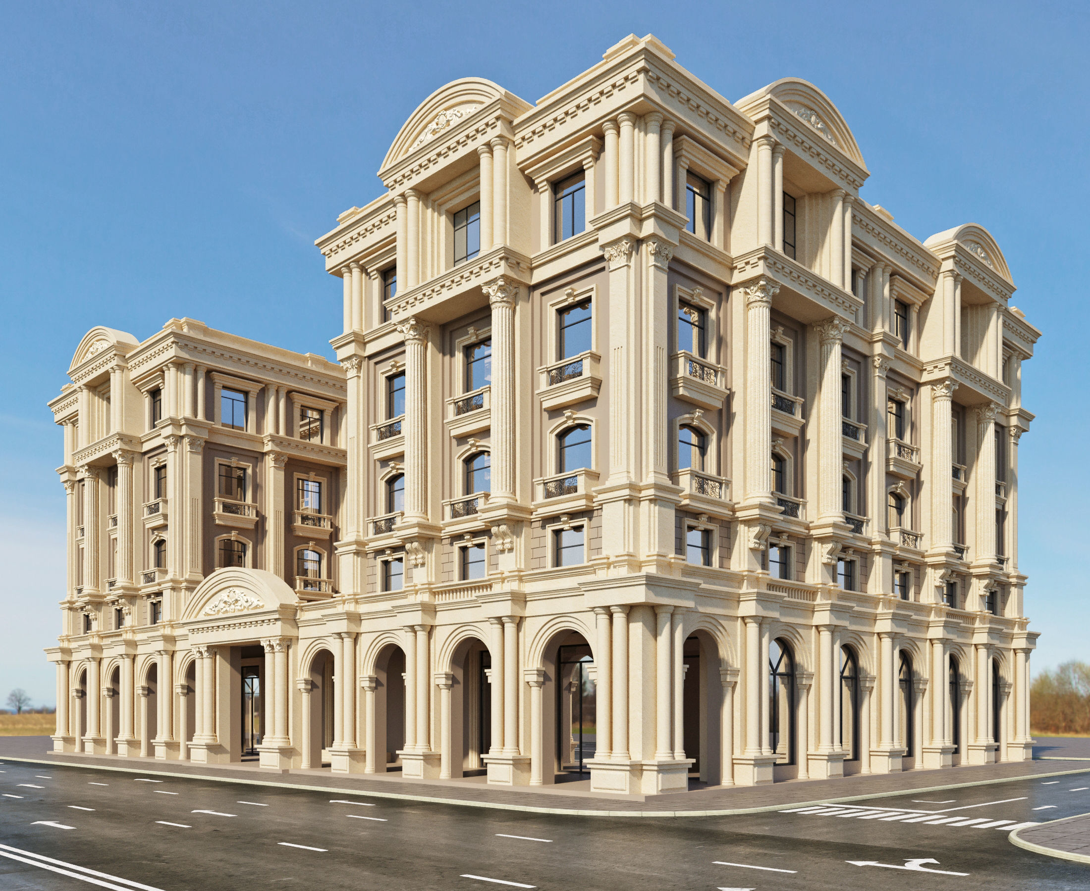 Commercial building 2 3D model_2