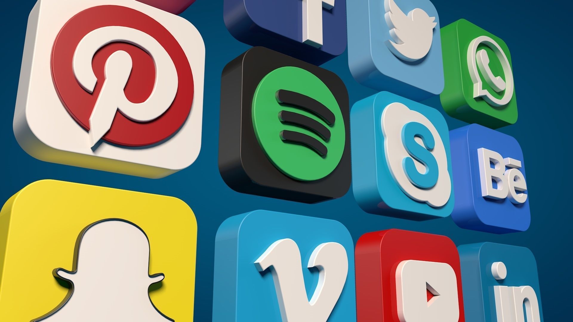 Social Media Icons 3d Low-poly 3D model_3