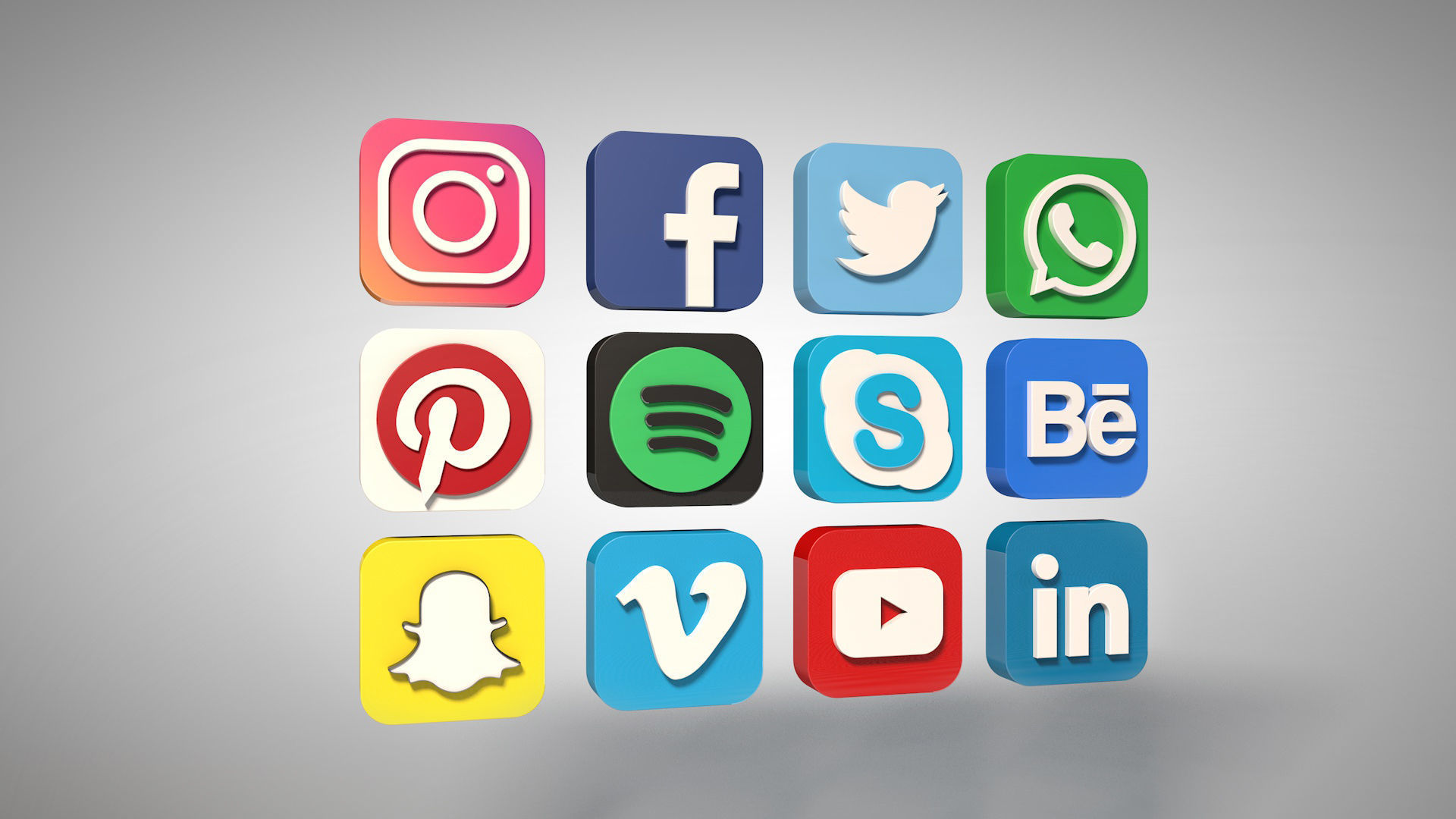 3D model Social Media Icons 3d VR / AR / low-poly | CGTrader