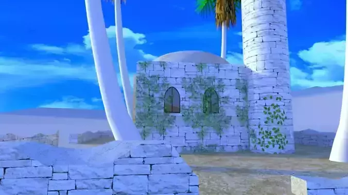 The Desert Mosque Low-poly 3D model