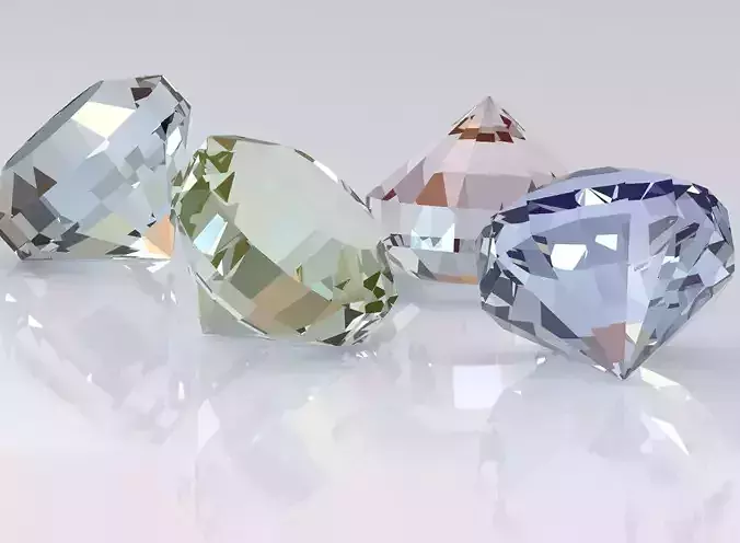 Daimonds group of different colored diamonds