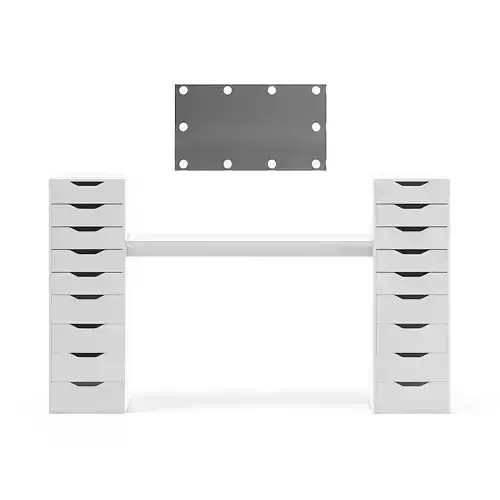 Salon Mirror with Cabinets