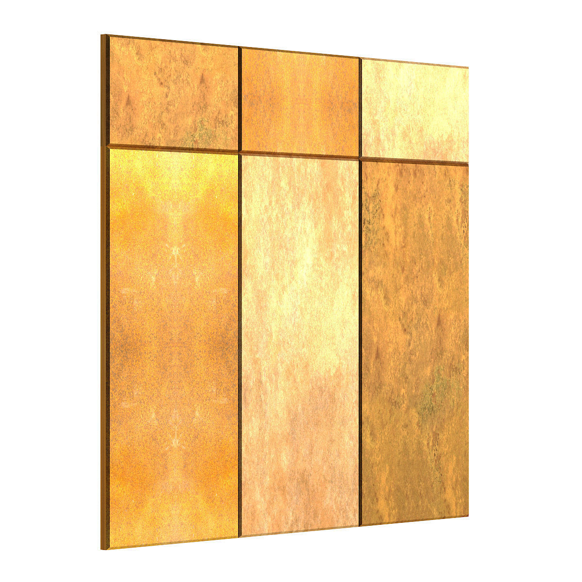 Rusted Metal Tiles 3D model_2