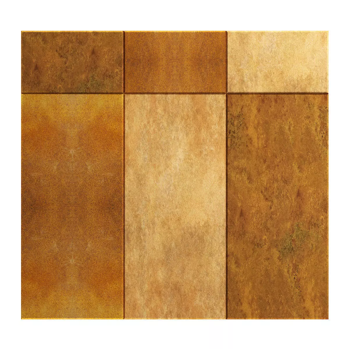 Rusted Metal Tiles 3D model_0