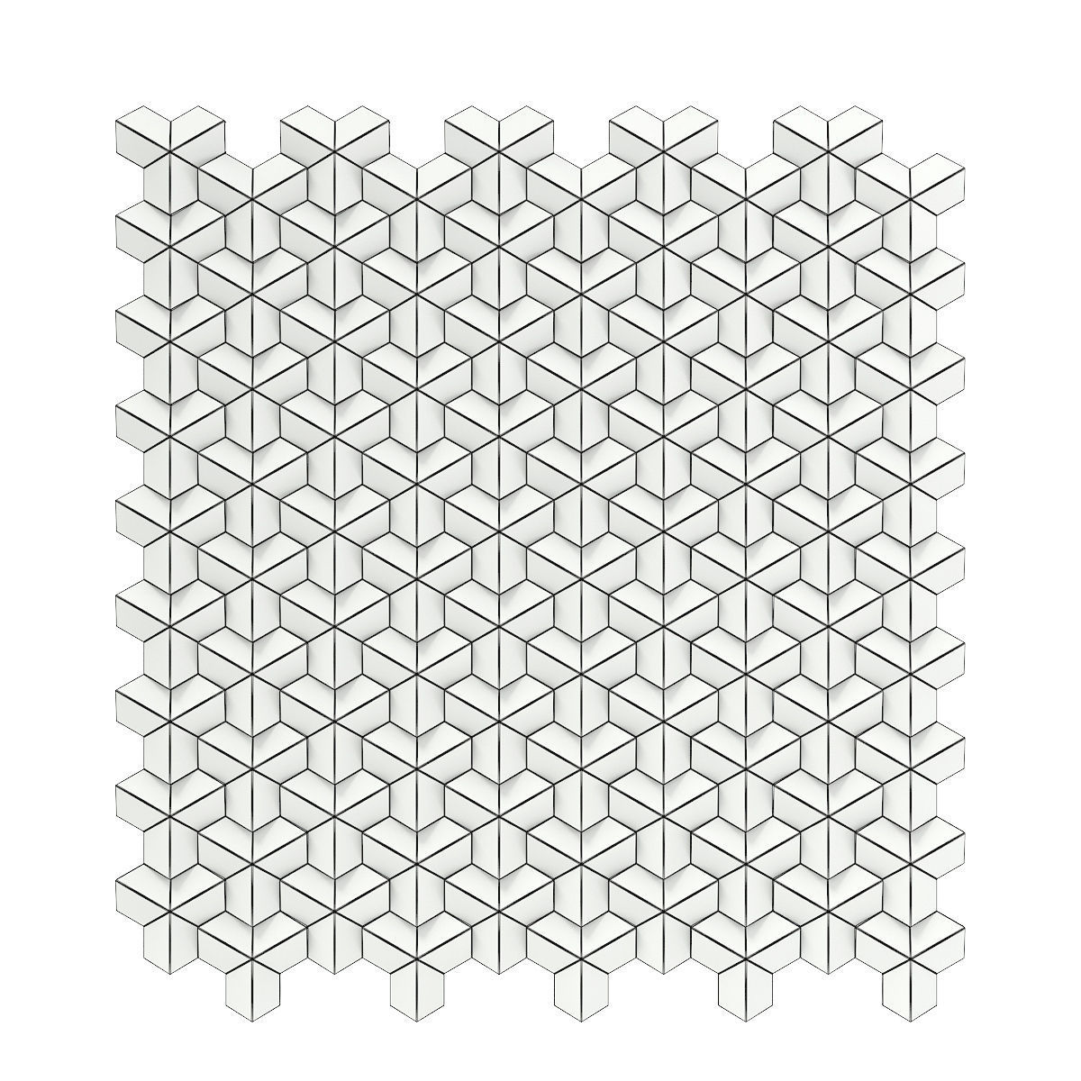 White Wall Panel 3D model_1