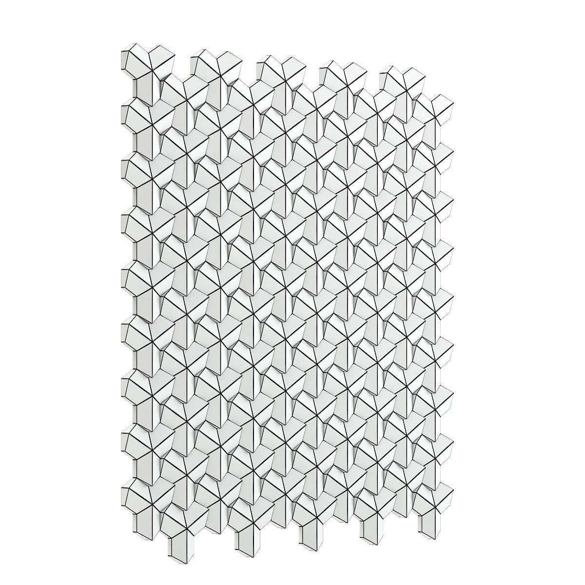 White Wall Panel 3D model_3