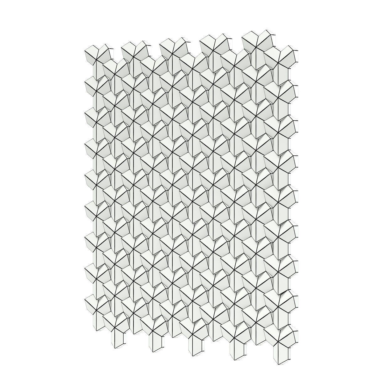 White Wall Panel 3D model_5