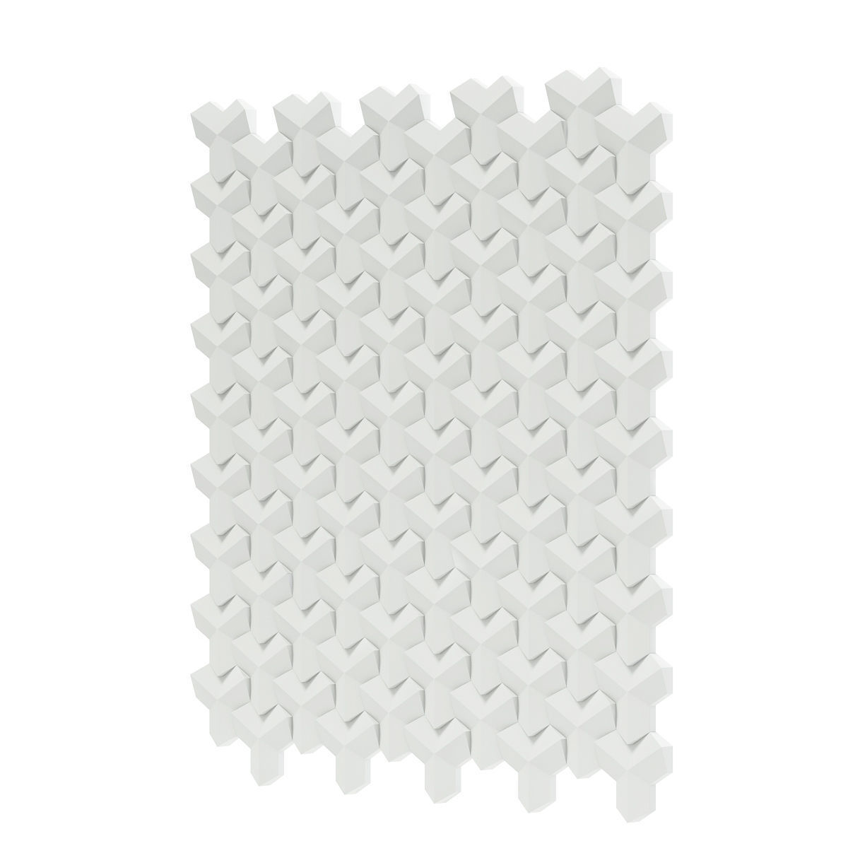 White Wall Panel 3D model_4
