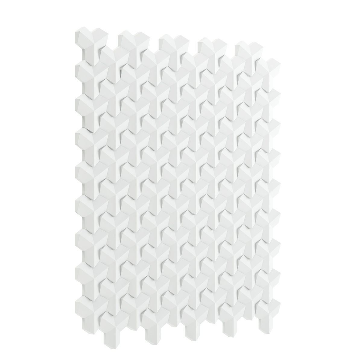 White Wall Panel 3D model_2